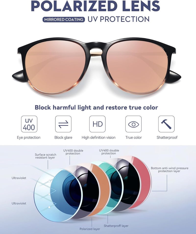 WOWSUN Retro sunglasses womens 2024 trendy round classic glasses - Image 3
